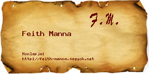 Feith Manna névjegykártya